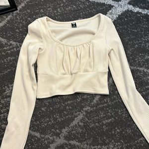 Blushmark Cute Cream Cropped Top, Size Medium